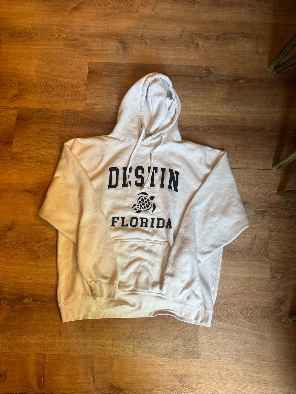 CO White Destin Florida Hoodie with Turtle Graphic